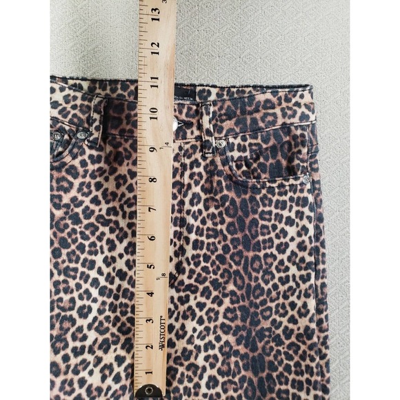 Zara Jeans Womens 4 Multicolor Denim High Rise Cheetah Print Skinny Leg - Picture 6 of 9